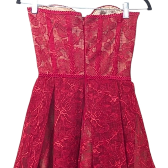 Nadine Merabi Olivia Red Lace Corsetry Bodice Dress Size Small/4 - Picture 4 of 14